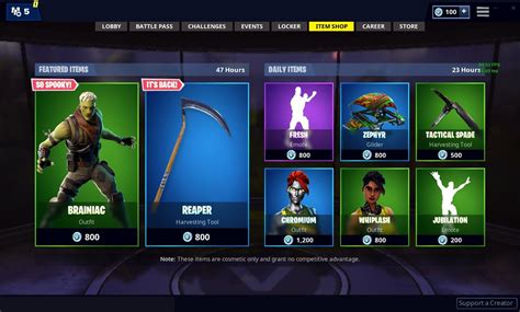 List of All Fortnite Cosmetics with gameplay videos, images, rankings, shop history, sets and more! 👋 Sign In 🔔 Notifications. 🌍 Map 🗺️ Map Evolution. 🛒 Shop 💃 Cosmetics ⭐ My Wishlist 🎒 My Locker 👀 Leaks 🥇 Most Used Skins 🥇 Most Used Emotes 📊 Cosmetic Stats.